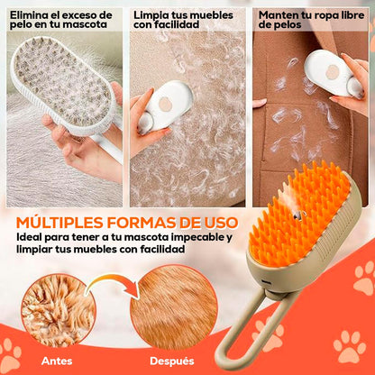 Cepillo a Vapor 3 en 1 para Mascotas - Utilicom